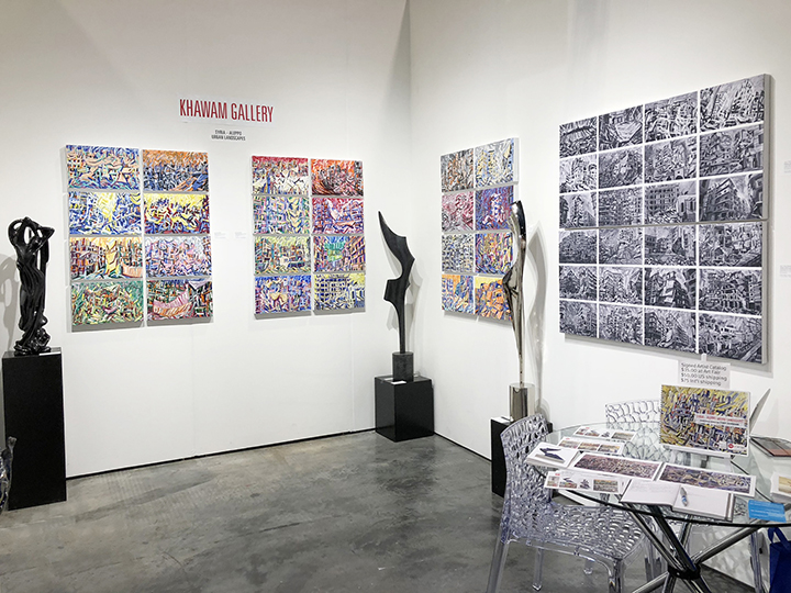 Aleppo urban landscape exhibit in Miami by tony khawam