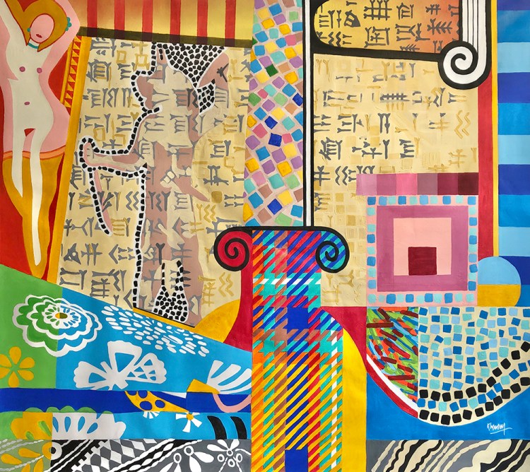 Connecting columns painting by tony khawam