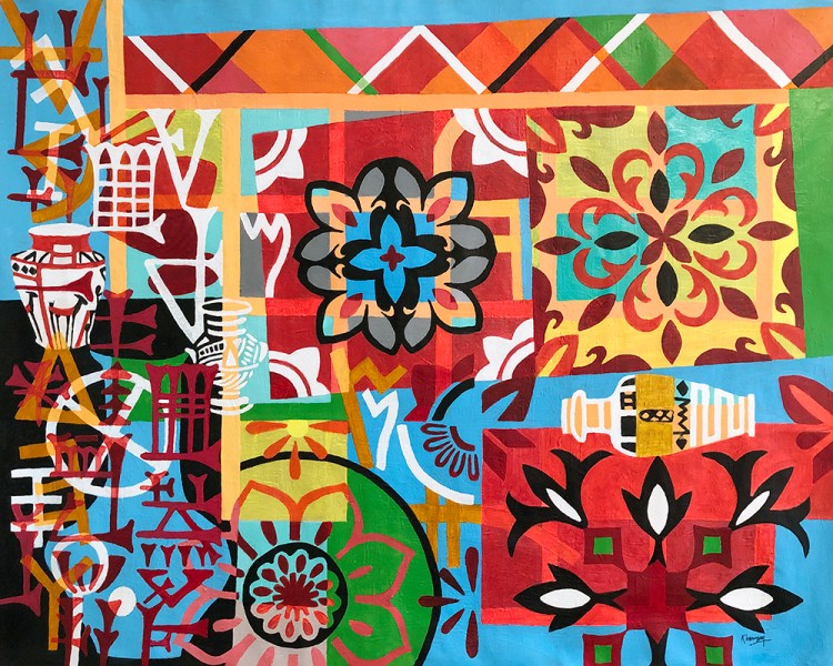 phoenician vessels painting by tony khawam