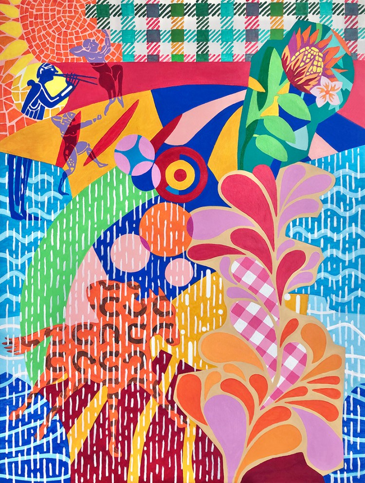 Greek motifs painting by tony khawam